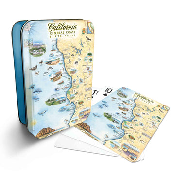 Xplorer Maps California Central Coast State Parks Map Standard 52-Deck Playing Cards - Official Vegas Poker Size