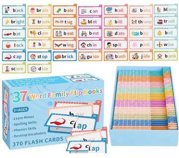 Yoink 37 Read & Rhyme Phonics Flip Books - Word Family Build Book for Kids