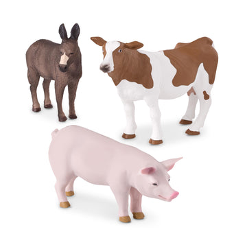Terra by Battat Farm Animal Figurines, Realistic 3-Piece Toy Set, Animals