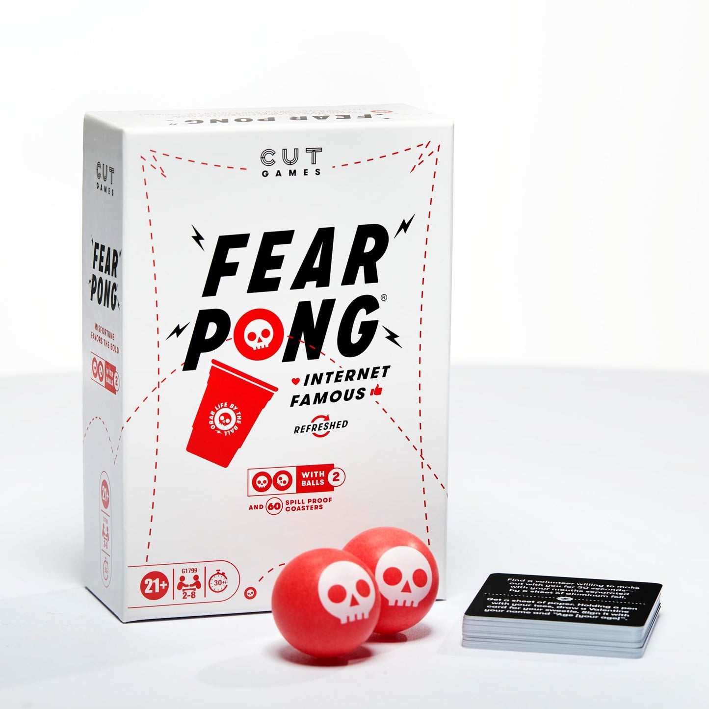 Fear Pong Adult Party Game by Cut | Internet Famous Extreme Pong Game with Wild Dares | Ages 21+ | 2-8 Players | 30 Mins.