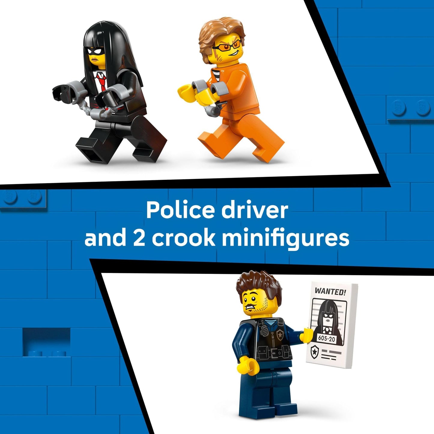 LEGO City Police Prisoner Transport Van - Police Toy for Kids, Boys & Girls Ages 6+ - Emergency Vehicle & Motorcycle Building Kit - Officer and 2
