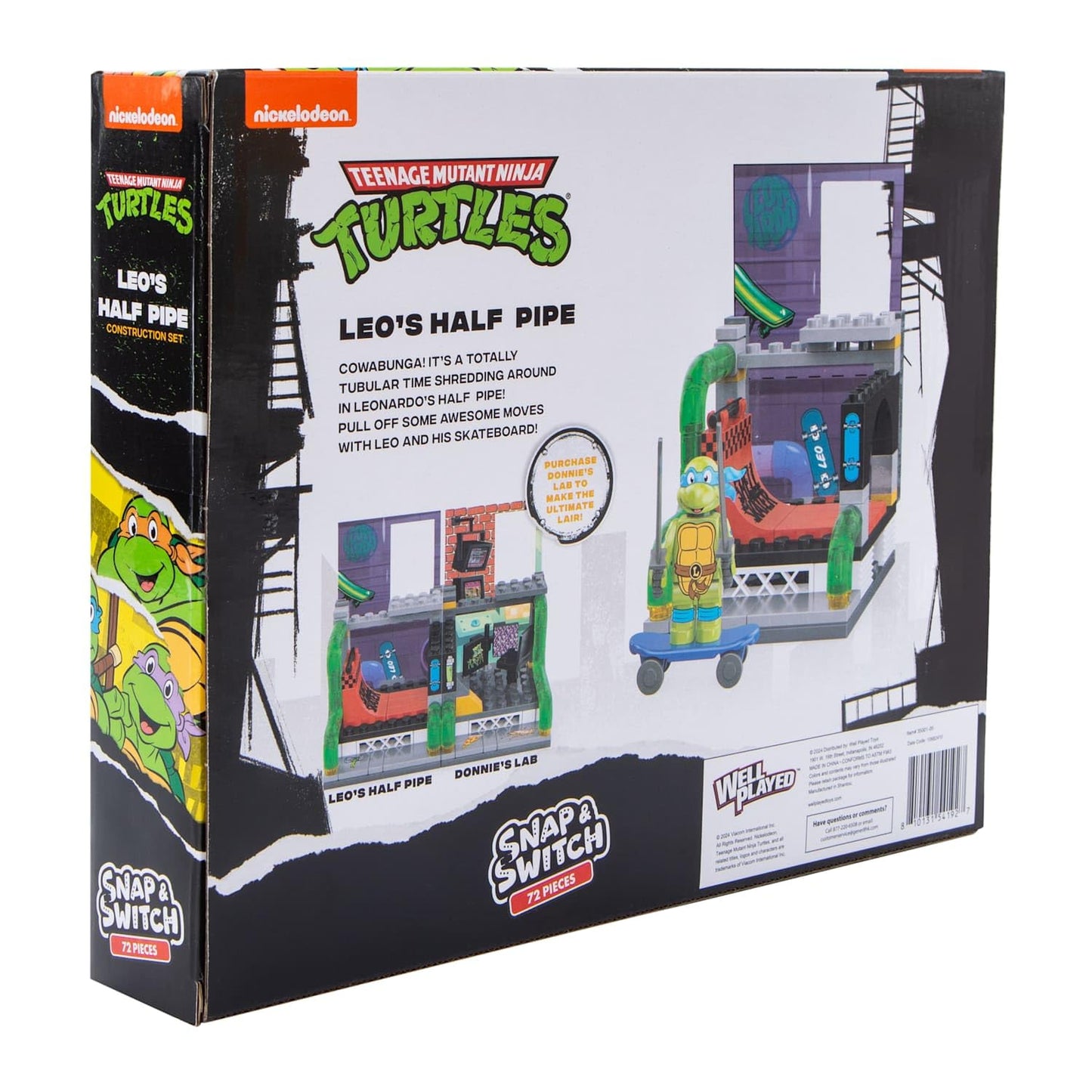 Snap & Switch Teenage Mutant Ninja Turtles Leonardo's Halfpipe Set - Buildable Toy Set for Creative Play and Fun - Ages: 6+