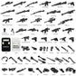 Pamvava Military Weapons Pack WW2 Army Accessories Set for Figures, 280+ Pieces SWAT Soldier Brick Guns and Armor, Compatible with Major Brands