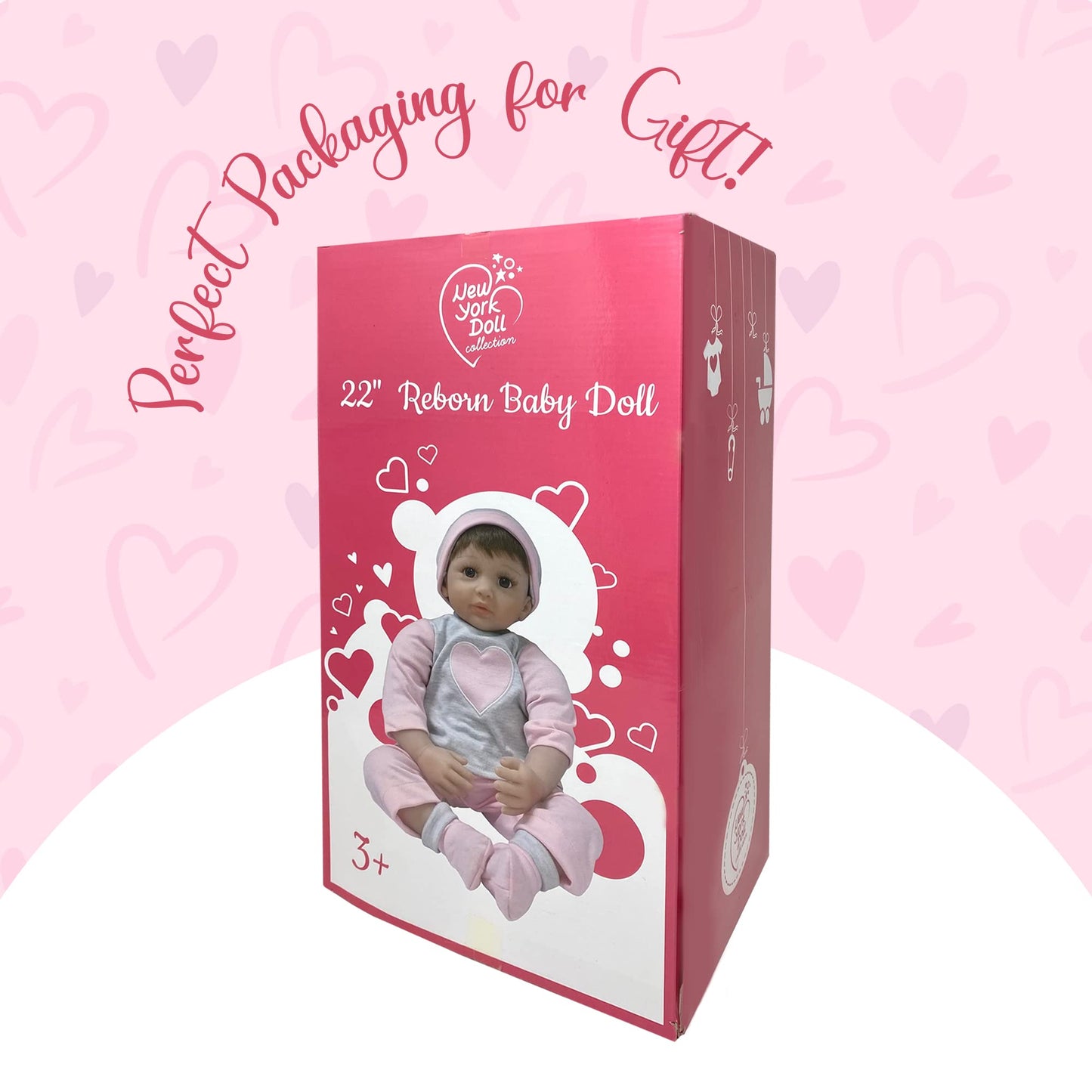 22" Baby Doll | Reborn Realistic Baby Doll that Looks Real | Weighted Soft Newborn Silicone Baby Doll Gift Set with Swaddle Blanket, Pacifier Toy