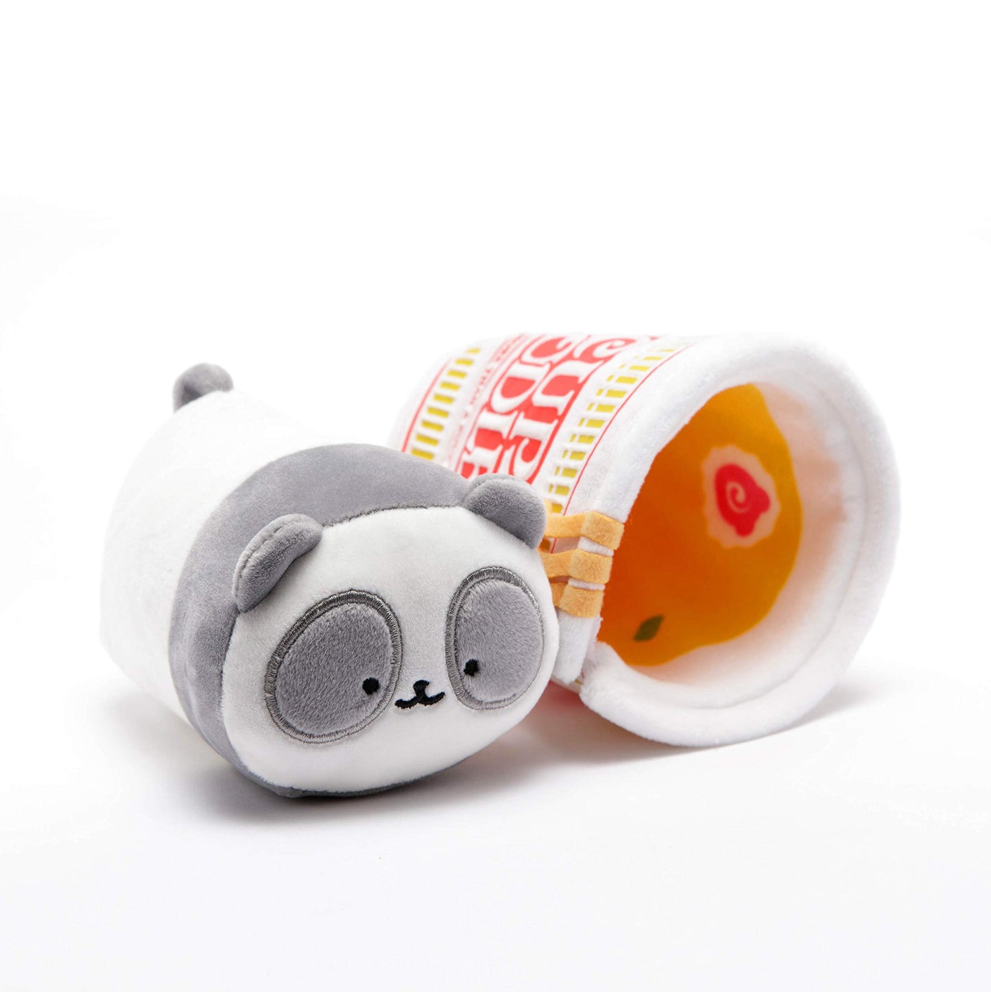 Anirollz Stuffed Animal Plush Toy - Official Nissin Cup Noodle Roll Blanket Outfitz Doll |Soft, Squishy, Warm, Cute, Comfort, Safe| Pillow with Panda