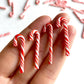 Miniature Candy Canes, Peppermint Embellishments, Non-Edible Tiny Mini Small Christmas Craft, Dollhouse Miniatures Polymer Clay (20PCS)