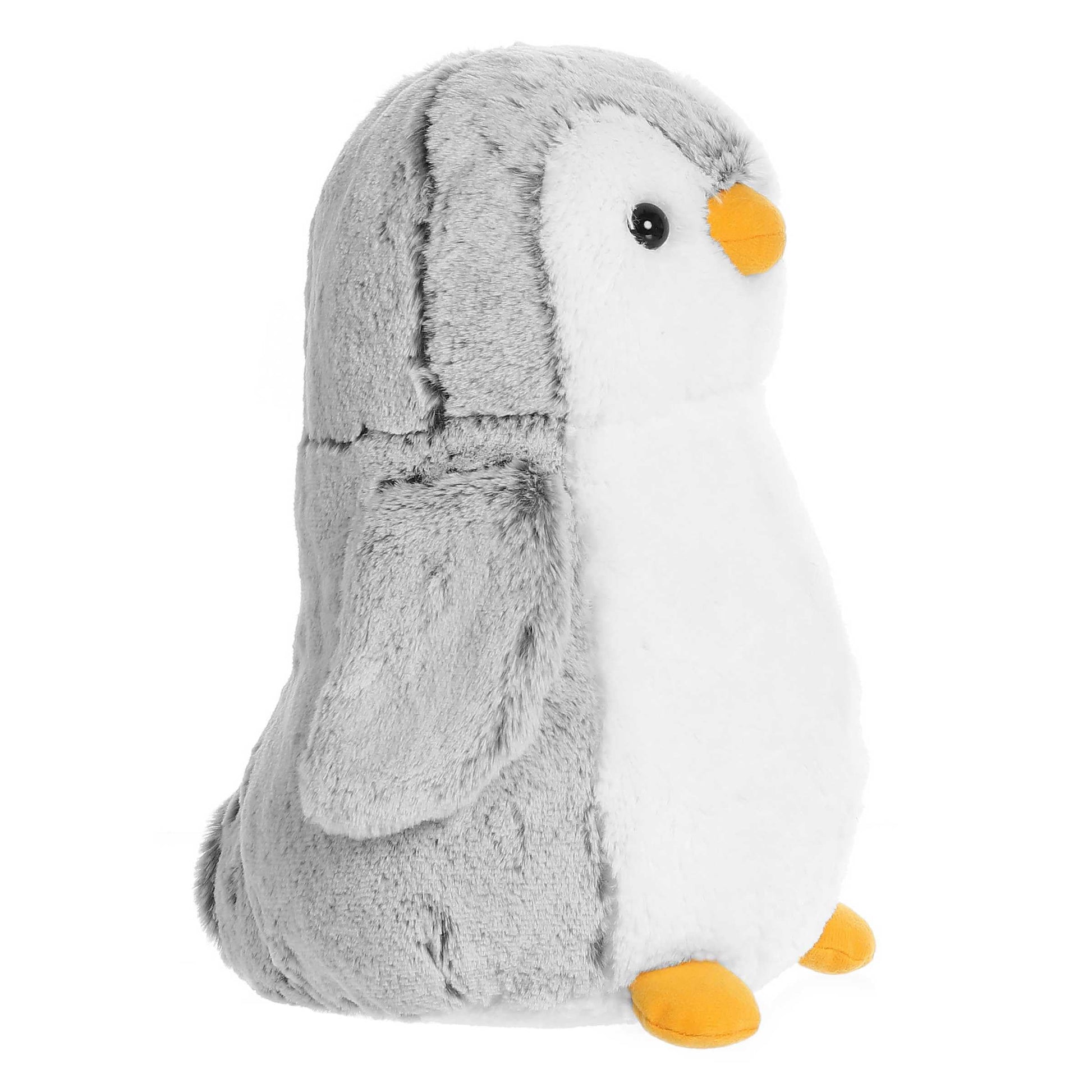 Aurora® Playful Pompom Penguin™ Stuffed Animal - Vibrant Companions for Warm Cuddles - Perfect for Adults, Kids, and Birthdays - Gray 11 Inches