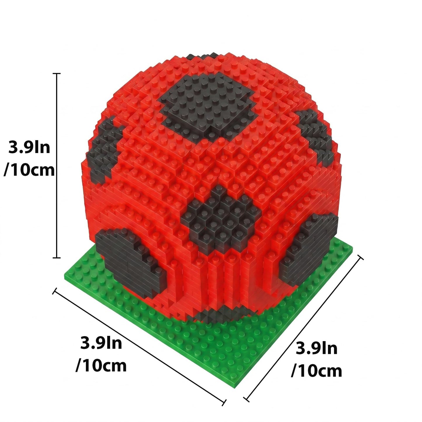 BOBPPOP 800-Piece Red and Black Football Jigsaw Set, Micro Soccer Building Blocks with Green Turf Base, Football Puzzle for Collectors, Football Gift