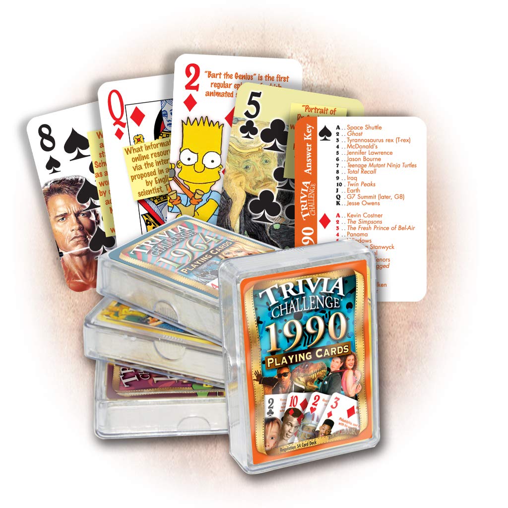 Flickback 1990 Trivia Playing Cards for Birthday or Anniversary