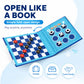 2-in-1 Travel Checkers and Tic Tac Toe Game for Kids Ages 8-12, Magnetic Checkers Board Game, Foldable Road Trip and Plane Activities