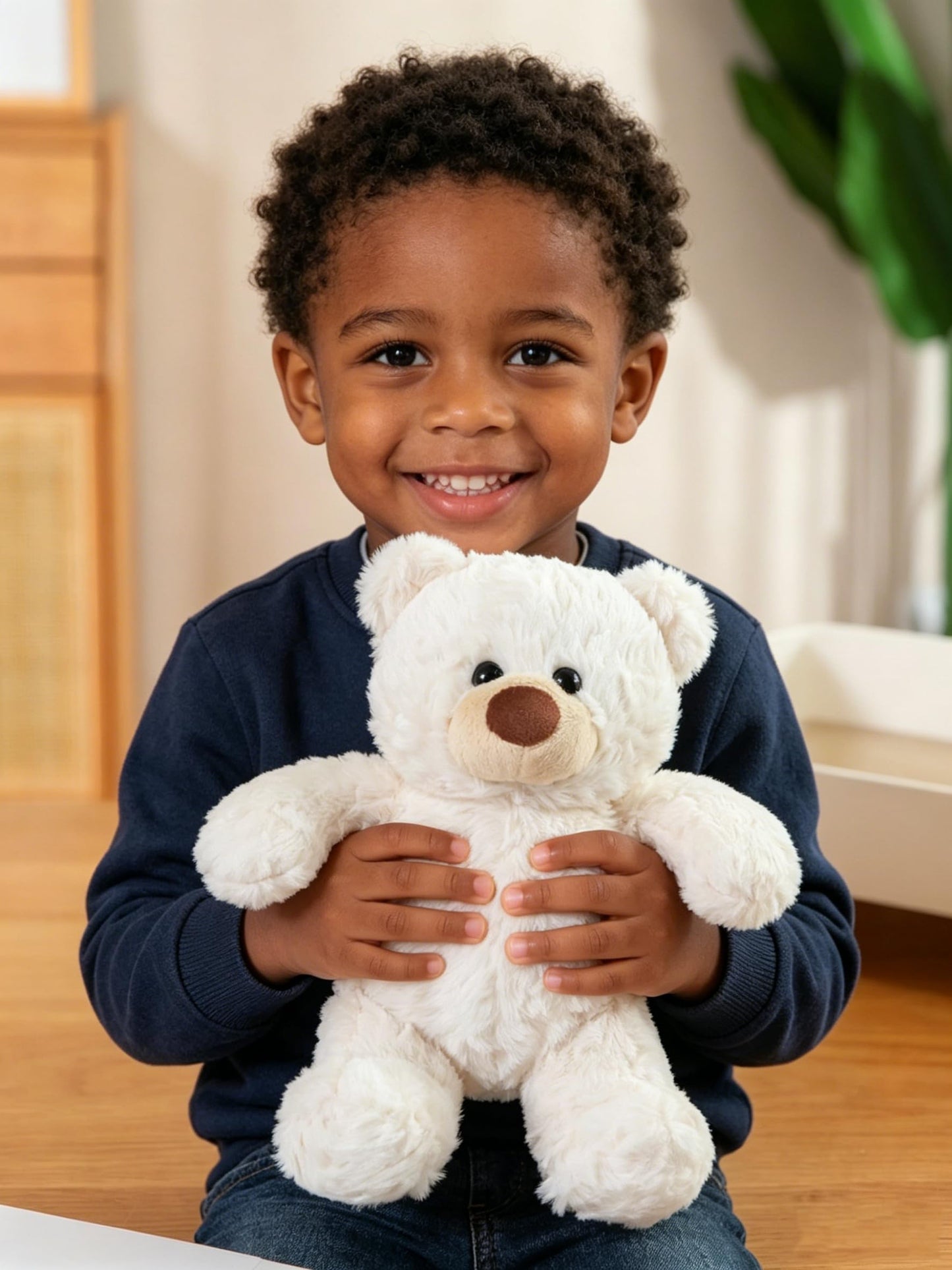 YUKOUQIAN Bear Stuffed Animal Cute Plush Doll Toy 11 inch for Girls Boys Christmas luo Bear White