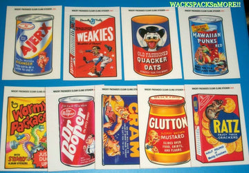 Topps Wacky Packages Series 2 Complete Clear Cling Set of 9 Stickers -Great Product Parodies- Designed after the classic 70's sets !