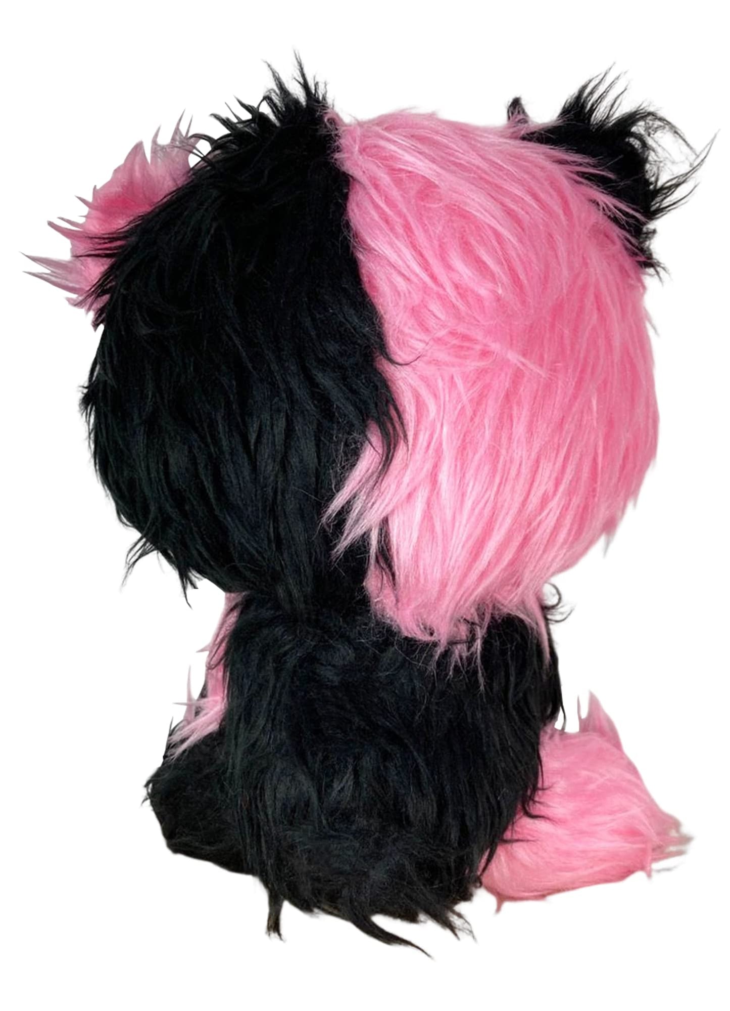 Gloomy Bear - Black Pink Gloomy Bear Sitting Pose Long Hair Fur Plush 7" H