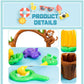 Inflatable Jungle Animal Play Center Outdoor Playhouse Inflatable Water Park with Kid Pool Slide, Sprinkler Toy with Base Pool, Monkey, Tree Stump