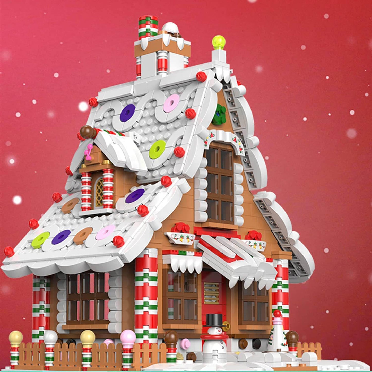 hahaspil Christmas Gingerbread House Ornaments Building Set Toys, with Led Light, for Kids, Boys, Girls & Adults, Christmas Decorations for Tabletop