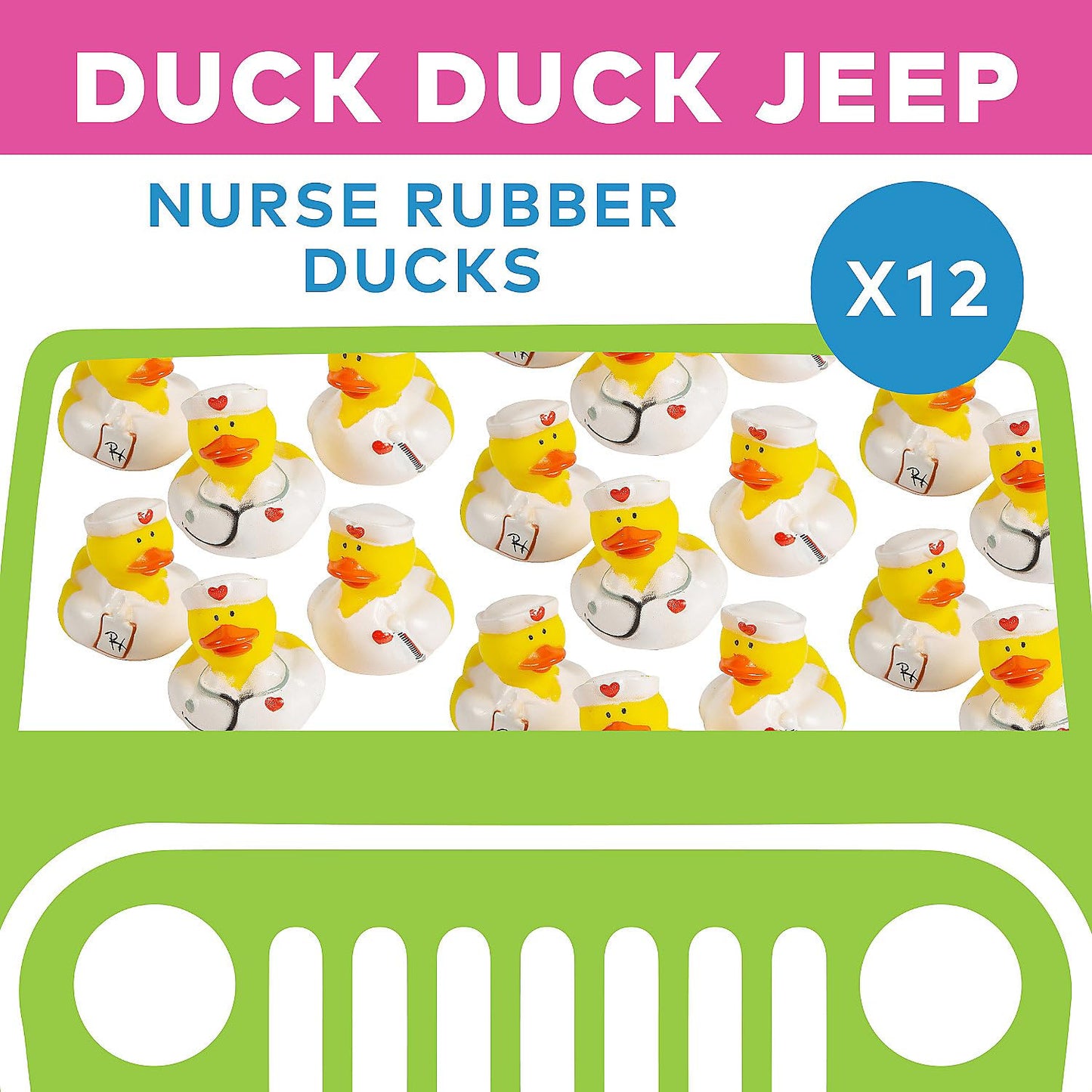 Fun Express Nurse Rubber Ducks in Bulk 12 Pack - Mini Rubber Duckies for Women | Medical Assistant Gifts & Pharmacy Technician | Nurse Week Gifts Bulk
