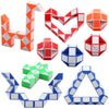 Yeetec 9 Pack 24 Blocks Magic Speed Cubes, Mini Snake Cube, Mini Plastic Puzzle Cube Toy for Kids Party Bag Fillers, Party Supplies, Random Color