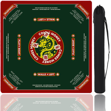 MUTEX 31.5 Inch Mahjong Mat for Table, Multi-Game Mat with 3MM Thick Non-Slip, Noise Reducing Surface with Drawstring Storage Bag - Perfect
