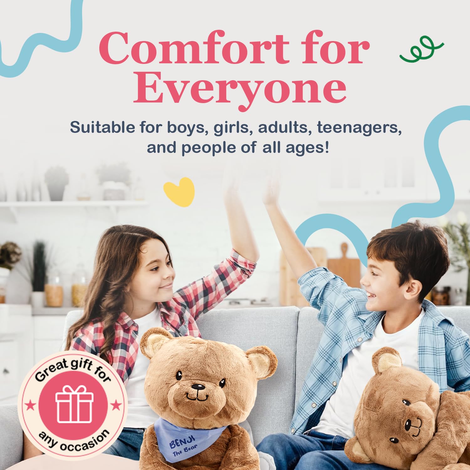 Lilly's Love Weighted Stuffed Animals for Adults & Kids - 5lb Calming Bear Plush for Anxiety, ADHD & Sensory | Machine Washable Weighted Stuffed