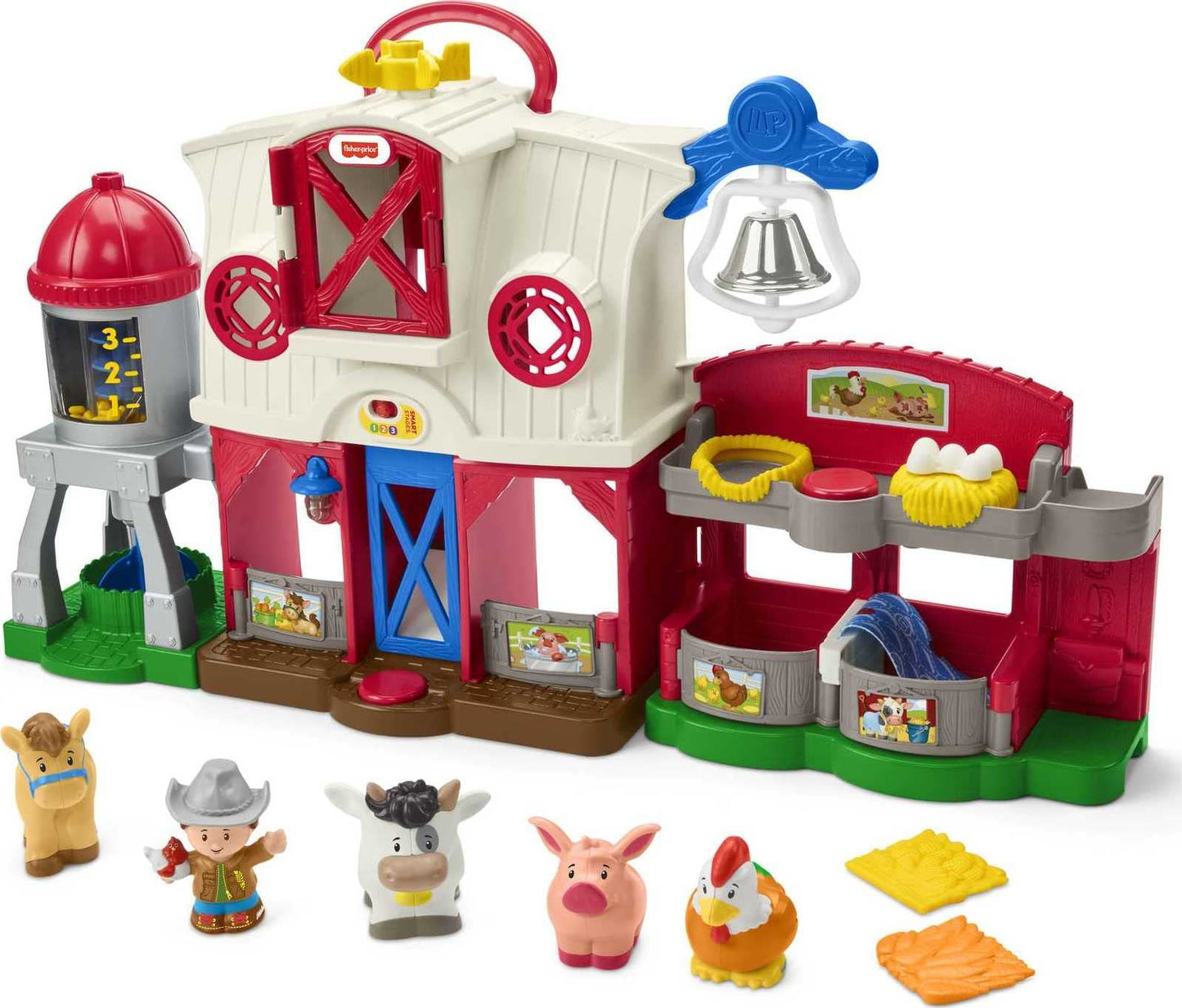 Fisher-Price Little People Caring for Animals Farm Electronic Interactive playset with Smart Stages Learning Songs for Toddlers Ages 1 and up (Amazon