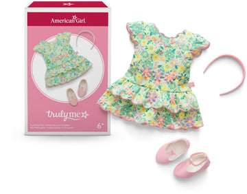 American Girl Truly Me, 18-inch Doll Clothes, Pastel Petals Dress, with Headband and Flats, Ages 6+