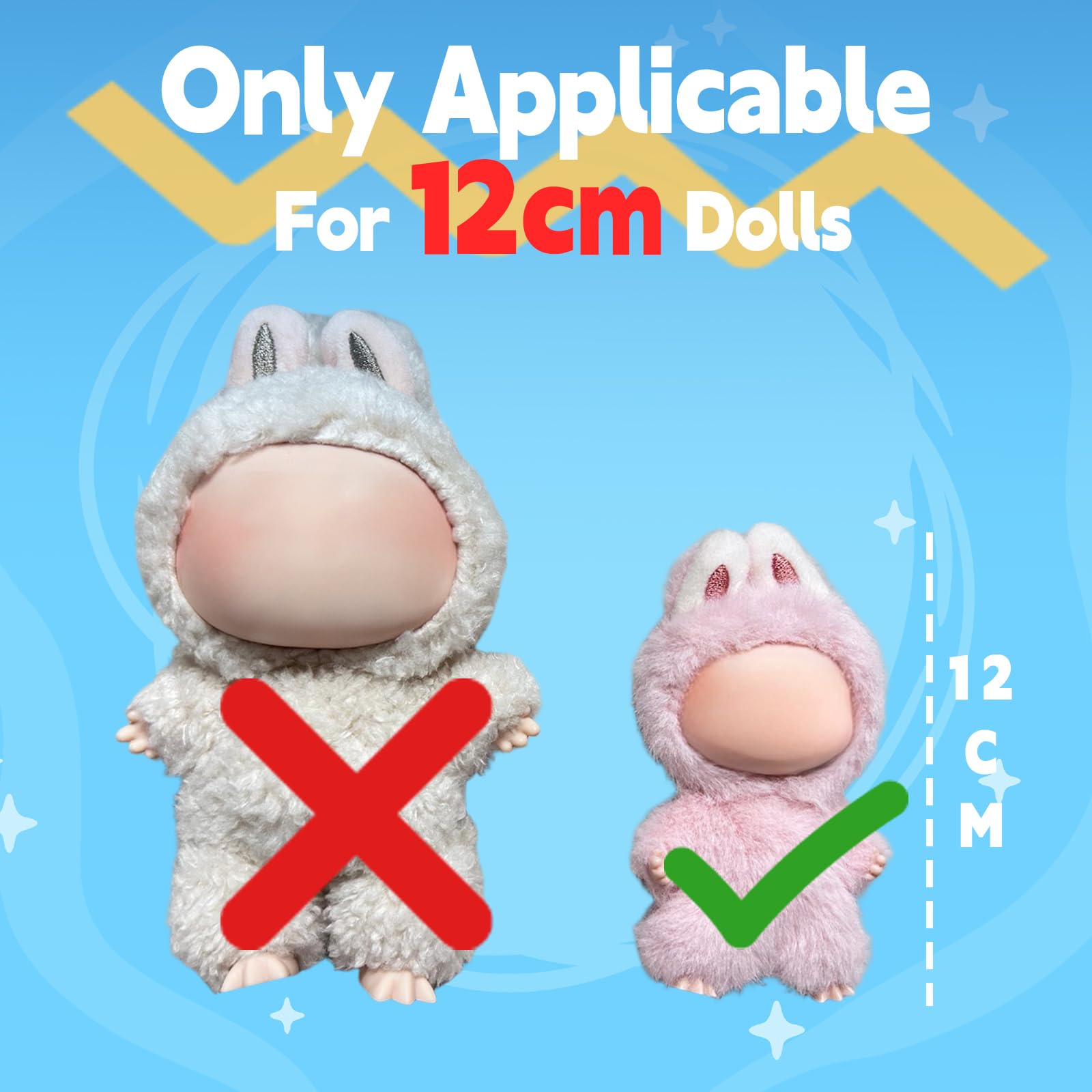 12cm Mini Dolls Clothes(NO Doll), 2 Pack Dolls Cute Outfit Accessories with , Small Clothes Set for Doll, Gift for Women(Black and Pink)