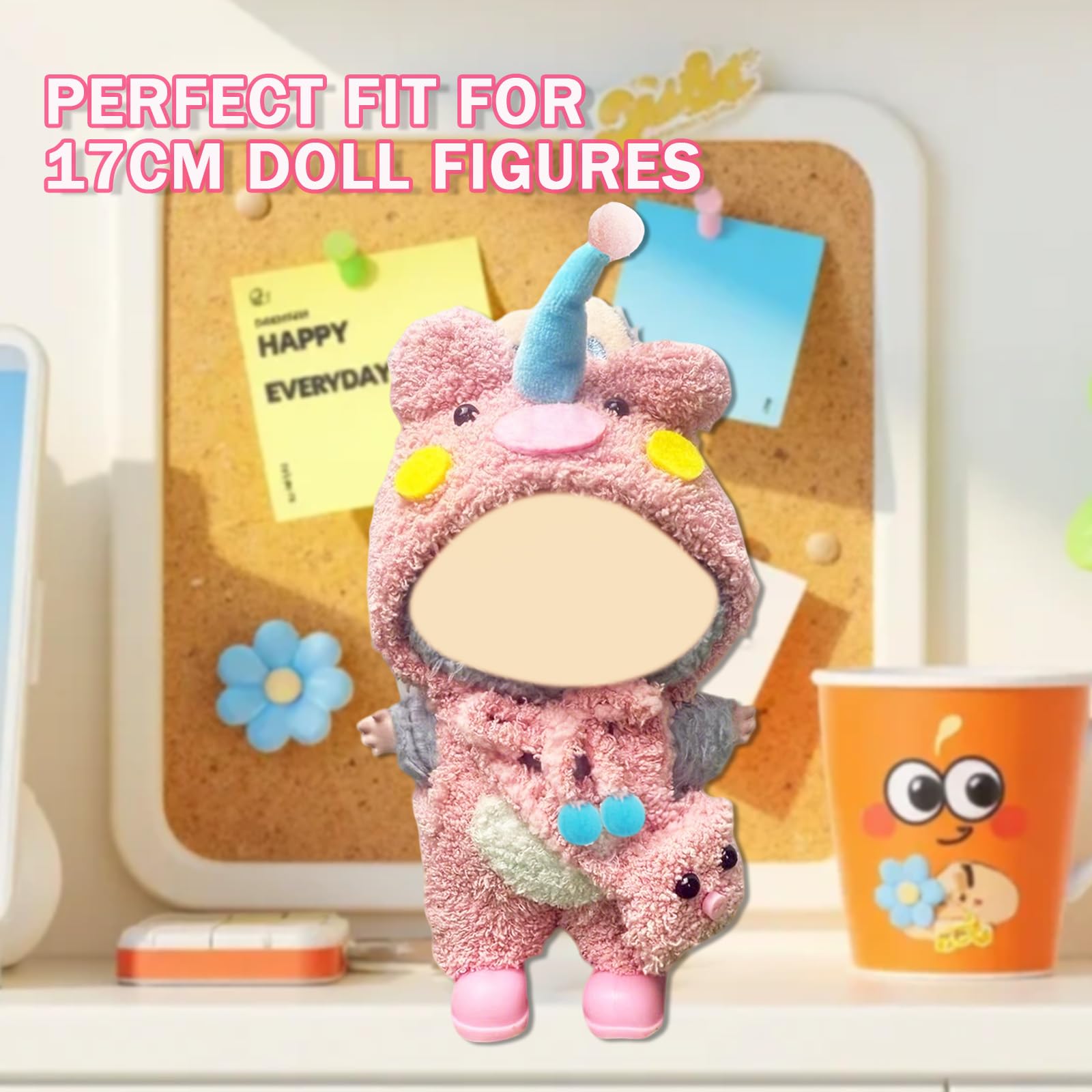 17cm Clothes Set(NO Doll),Hat & Overalls Set for 17cm Accessories Suit,Stylish Adorable Dolls Clothes Accessories,Cute Clothes for Dress up Unique