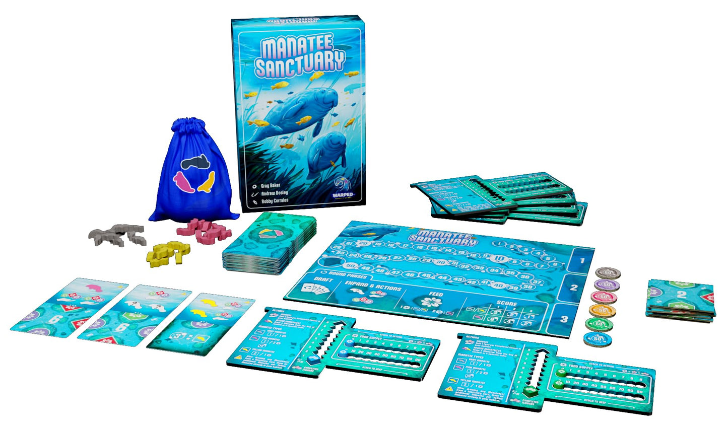 Manatee Sanctuary: Seacow Edition Board Game - Strategic Tableau Building and Drafting Game for Adults and Kids 11+, 1-6 Players