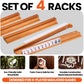MUTEX American Cherry Wood Mahjong Racks with Pushers, 4pcs Mahjong Racks Set for Mahjong/Mexican Train/Dominoes, Elegant Wooden Mahjong Tiles Racks