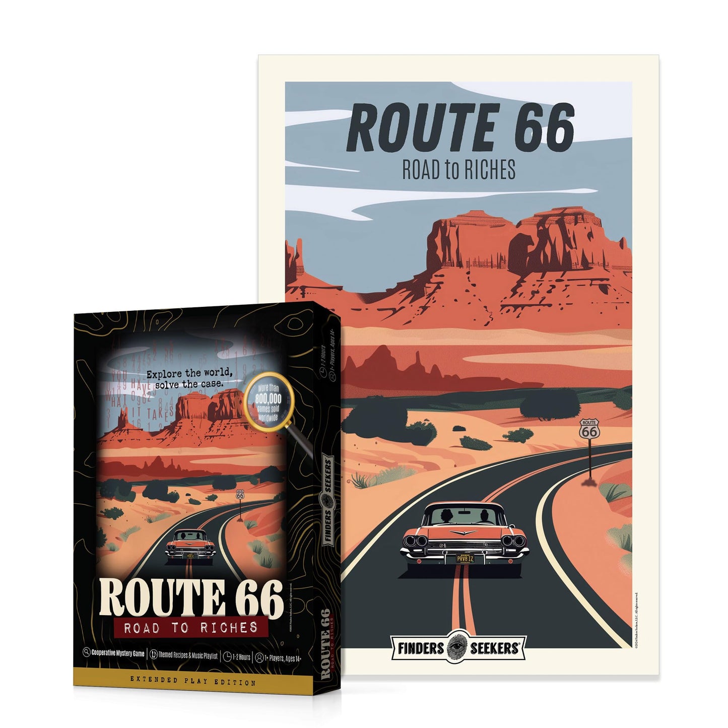 Finders Seekers Mystery Game | Route 66 Road to Riches - Be a Detective and Investigate an Unsolved case, Puzzle Game Like an Escape Room, for Date