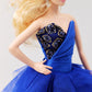 Cora Gu Handmade Sapphire Blue Gown Fit 12 Inch Doll and Doll Not Included
