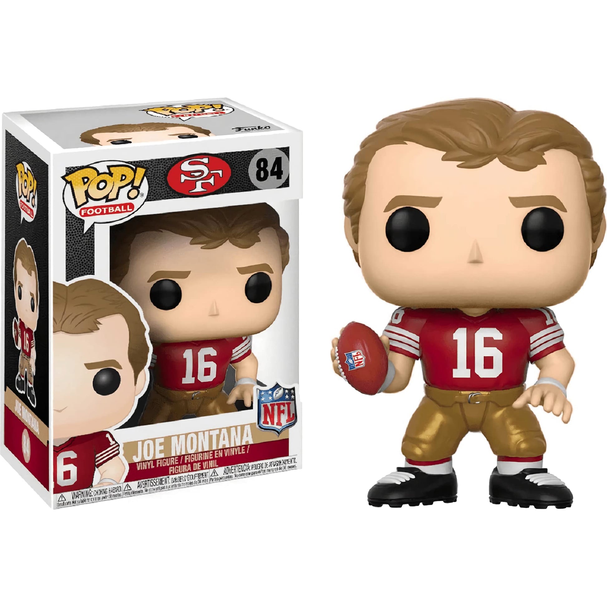 J o e Monta n a [49e r s H o m e ]: Fun ko P o p ! Football Vinyl Figurine Bundle with 1 Compatible 'ToysDiva' Graphic Protector (084-20202 - B)