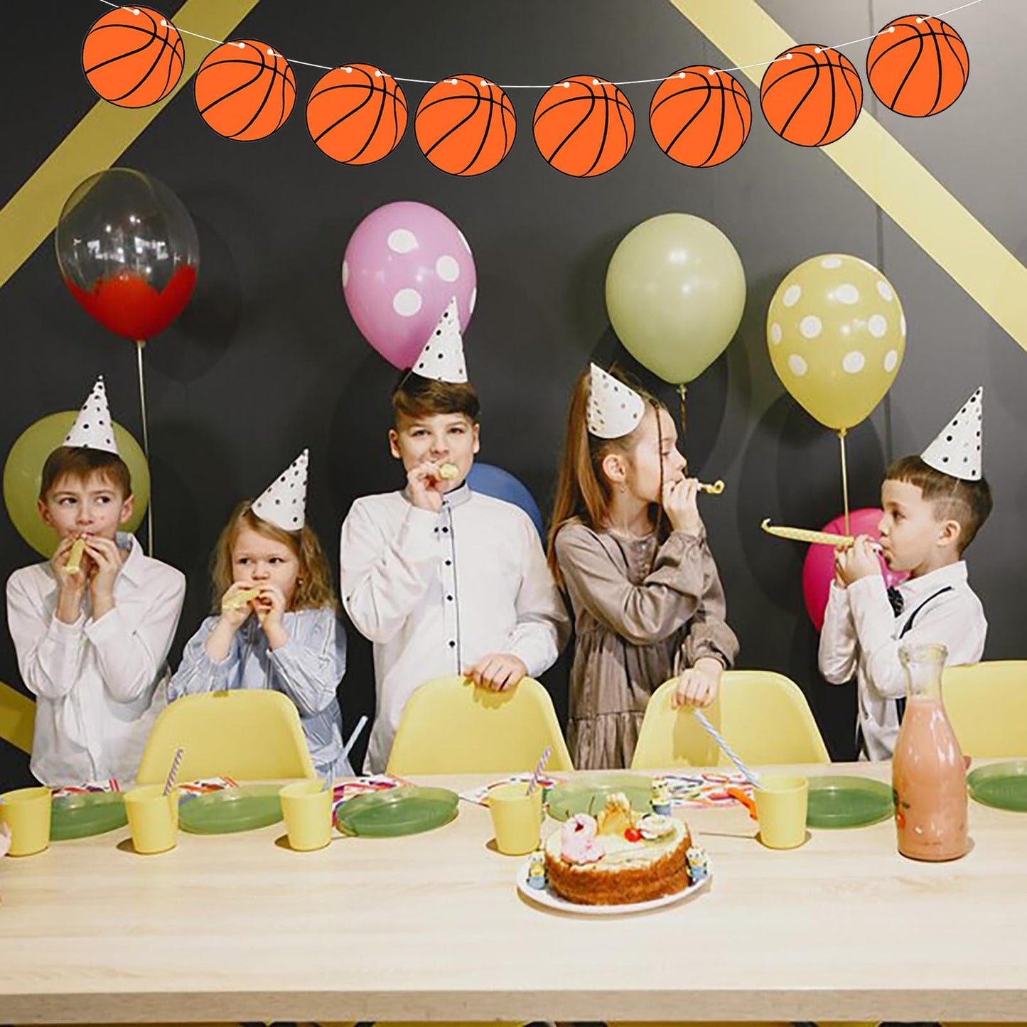 BIEUFBJI Basketball Banners, Basketball Themed Party Decorations, Kids Teenagers Boys Men Birthday Banner Basketball Party Decoration