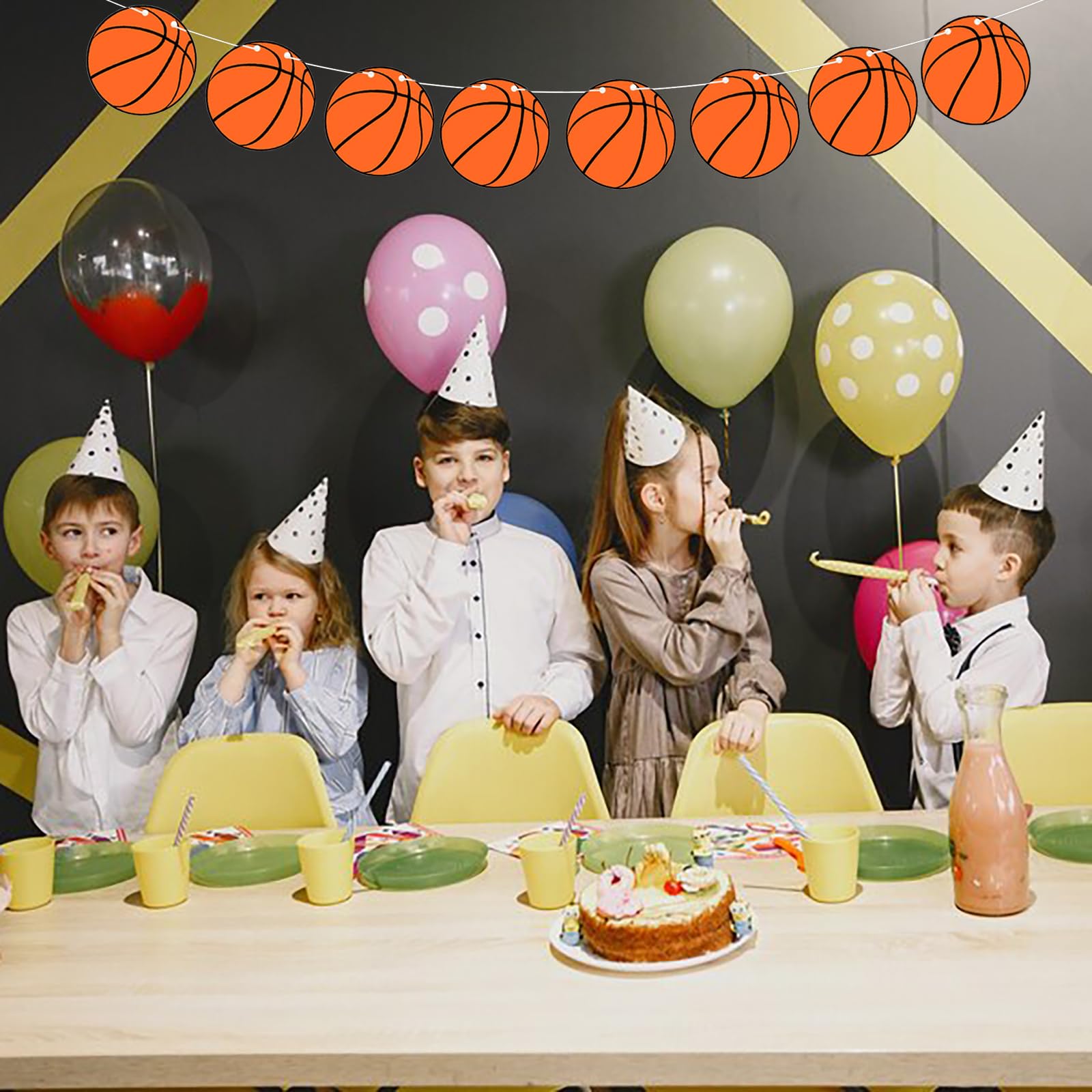 BIEUFBJI Basketball Banners, Basketball Themed Party Decorations, Kids Teenagers Boys Men Birthday Banner Basketball Party Decoration