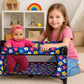 fash n kolor Doll Playpen & Crib - 22" Pink Polka Dot Baby Doll Crib Foldable Baby Doll Play Yard with Mesh Sides - Fits 18" Dolls, Pretend Nursery
