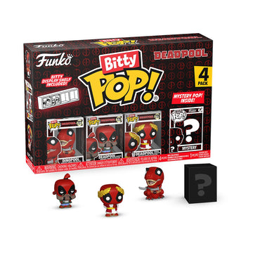 Funko Bitty POP! Deadpool - Dinopool , 4-Pack and A Surprise Mystery Mini Figure - 0.9 Inch (2.2 Cm) Collectable - Stackable Display Shelf Included