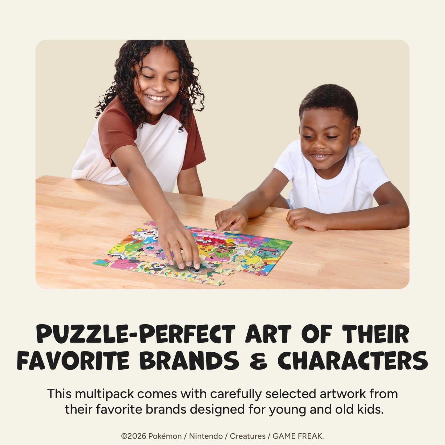Buffalo Games - Pokémon - 4 Pack 500 Piece Puzzles for Kids Ages 3-6+