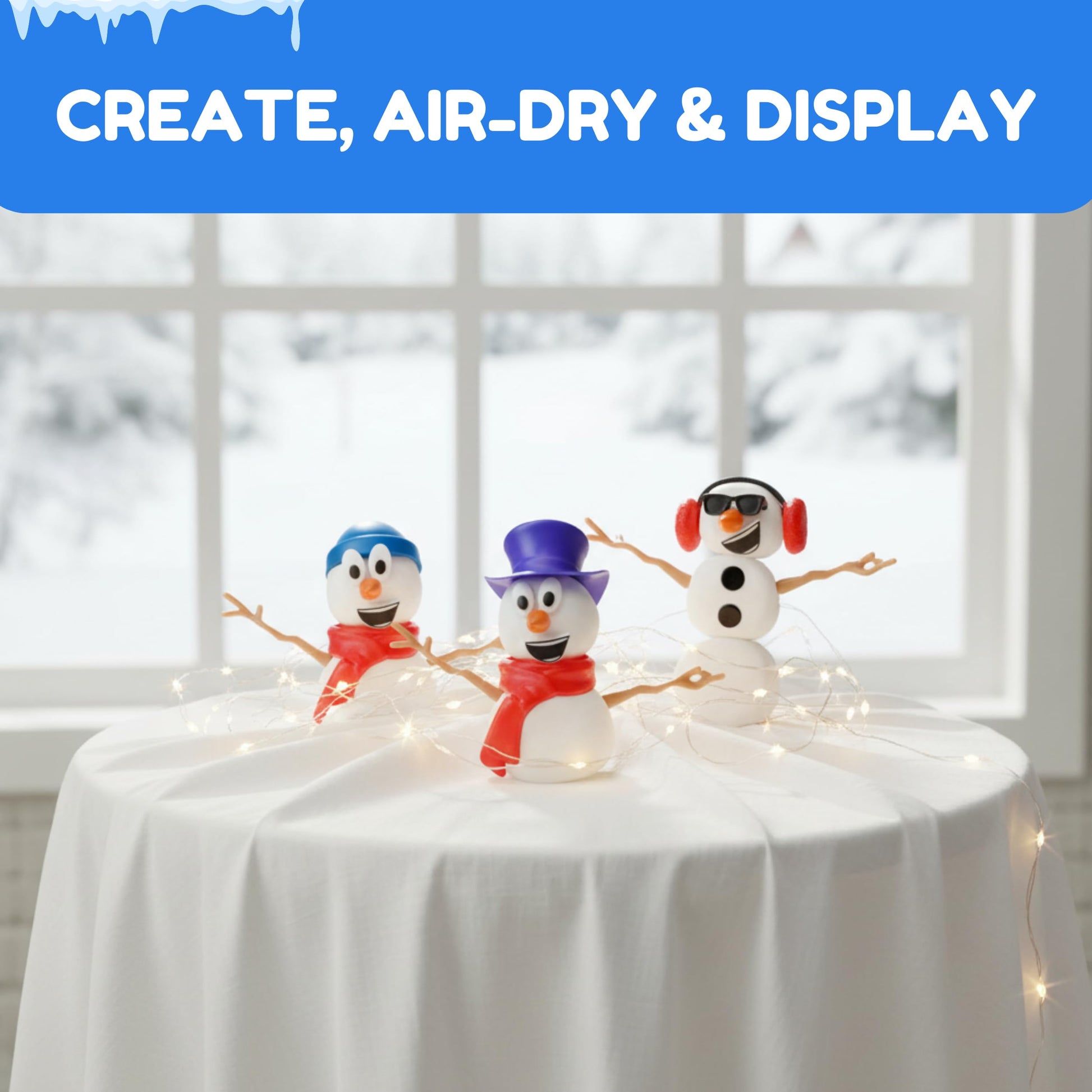 Build Buddiez Snowman - 6 Pack Party Bucket | DIY Craft Set with Putty & Accessories | Build, Decorate & Display Your Own Snowmen | Fun Winter