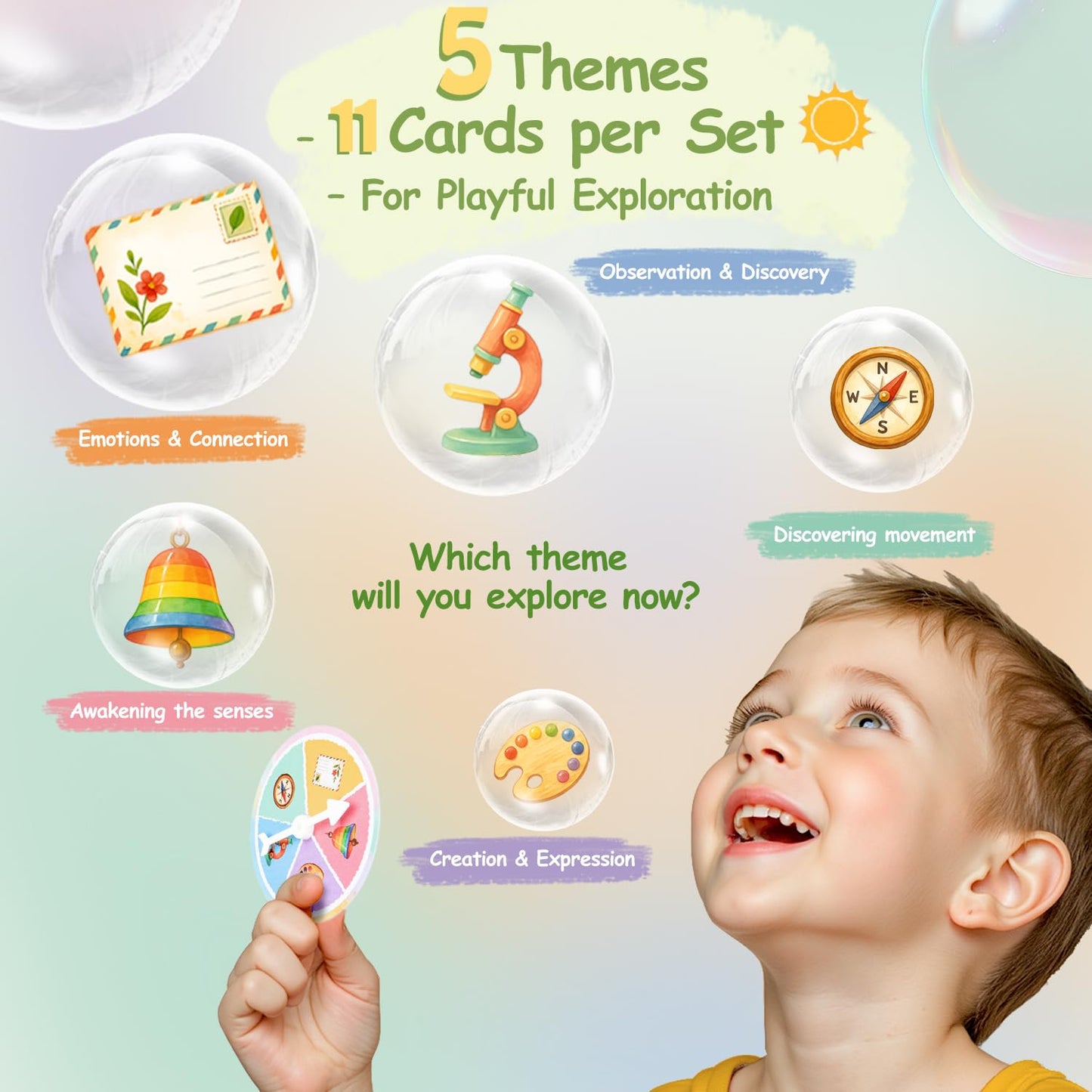 printara Kids Nature Scavenger Hunt - Outdoor Game for Kids | Laminated Waterproof, Wipe-Clean | 55 Cards, 5 Themes, Spinner & Stickers, Soft-Touch |