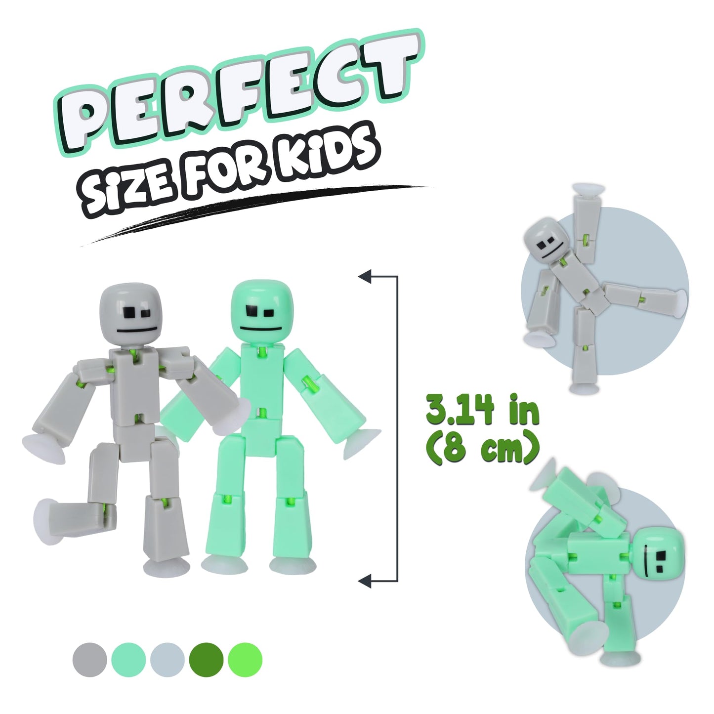Zing Stikbot 8 Pack - Pastel Special : Collectable Figures, Create Stop Motion Animation, for Ages 4 and Up