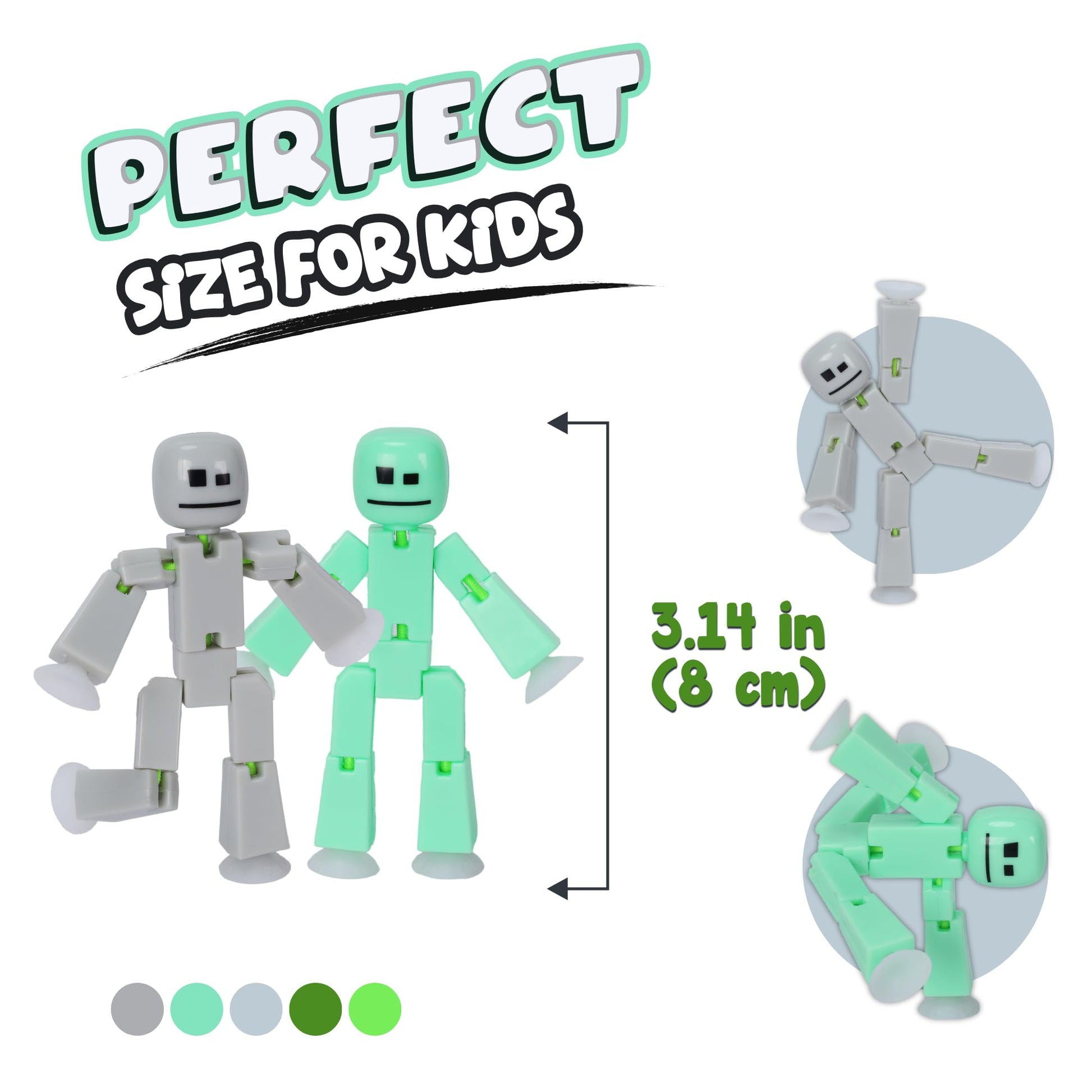 Zing Stikbot 8 Pack - Pastel Special : Collectable Figures, Create Stop Motion Animation, for Ages 4 and Up