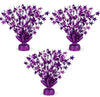 PMU 3 Pack Bursting Star Metallic Foil Spray Centerpiece- Purple Prismatic Balloon Weights, Party Table Decorations Centerpiece for Birthdays