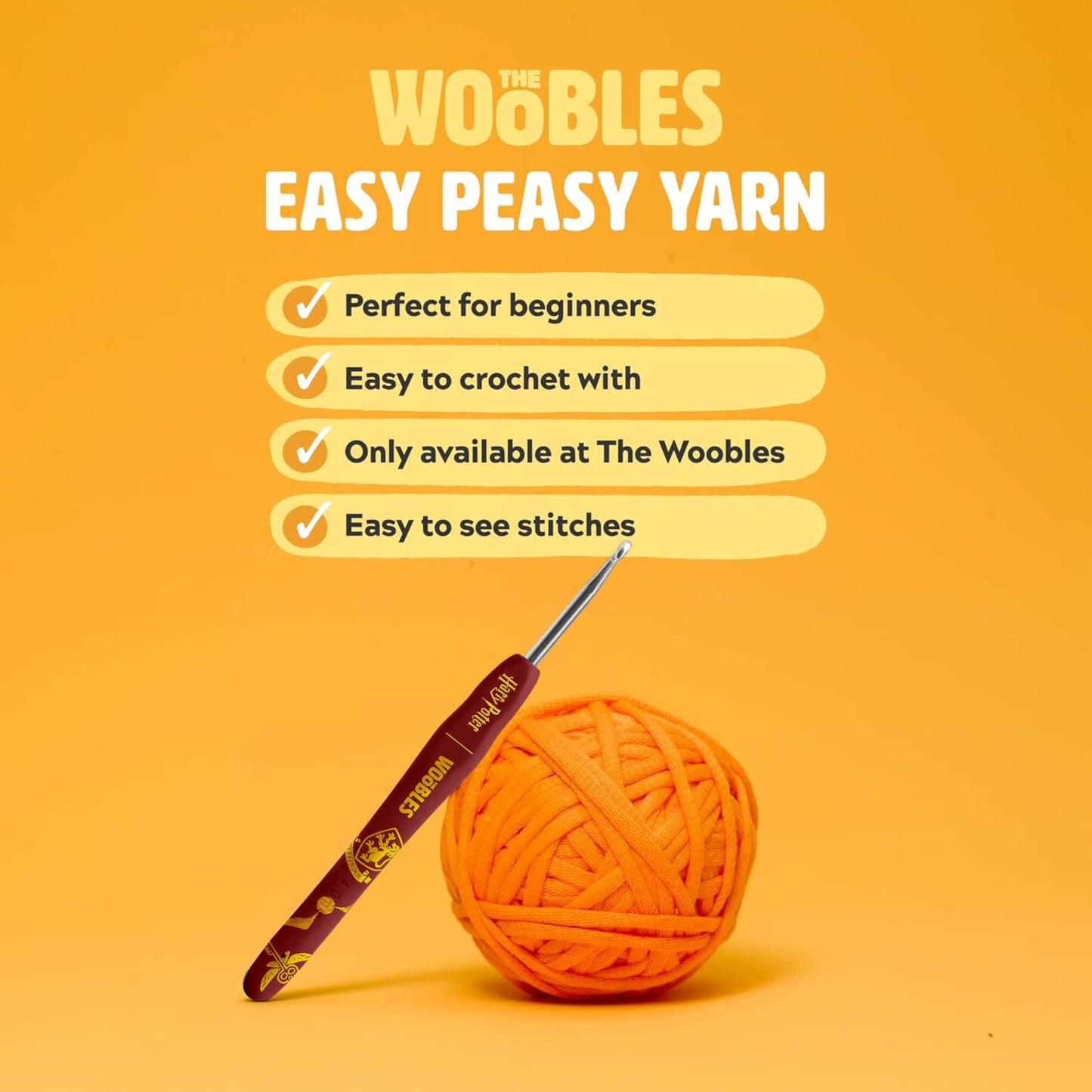 The Woobles Harry Potter Crochet Kit - Beginners Wooble Crochet Animal Kit Crafts with Easy Peasy Yarn as seen on Shark Tank - with Step-by-Step Video