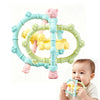 VISEWI Silicone Teething Toys for Babies 3-6 Months, 2 Pack Infant Food Grade Teether Balls with Easy Hold Handle, Detachable Baby Chew Toy