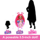 Barbie Extra Fly Minis Travel Doll, Desert Festival Look with Magenta Hair in Fringe Jacket, Dress & Accessories, 5.5-inch