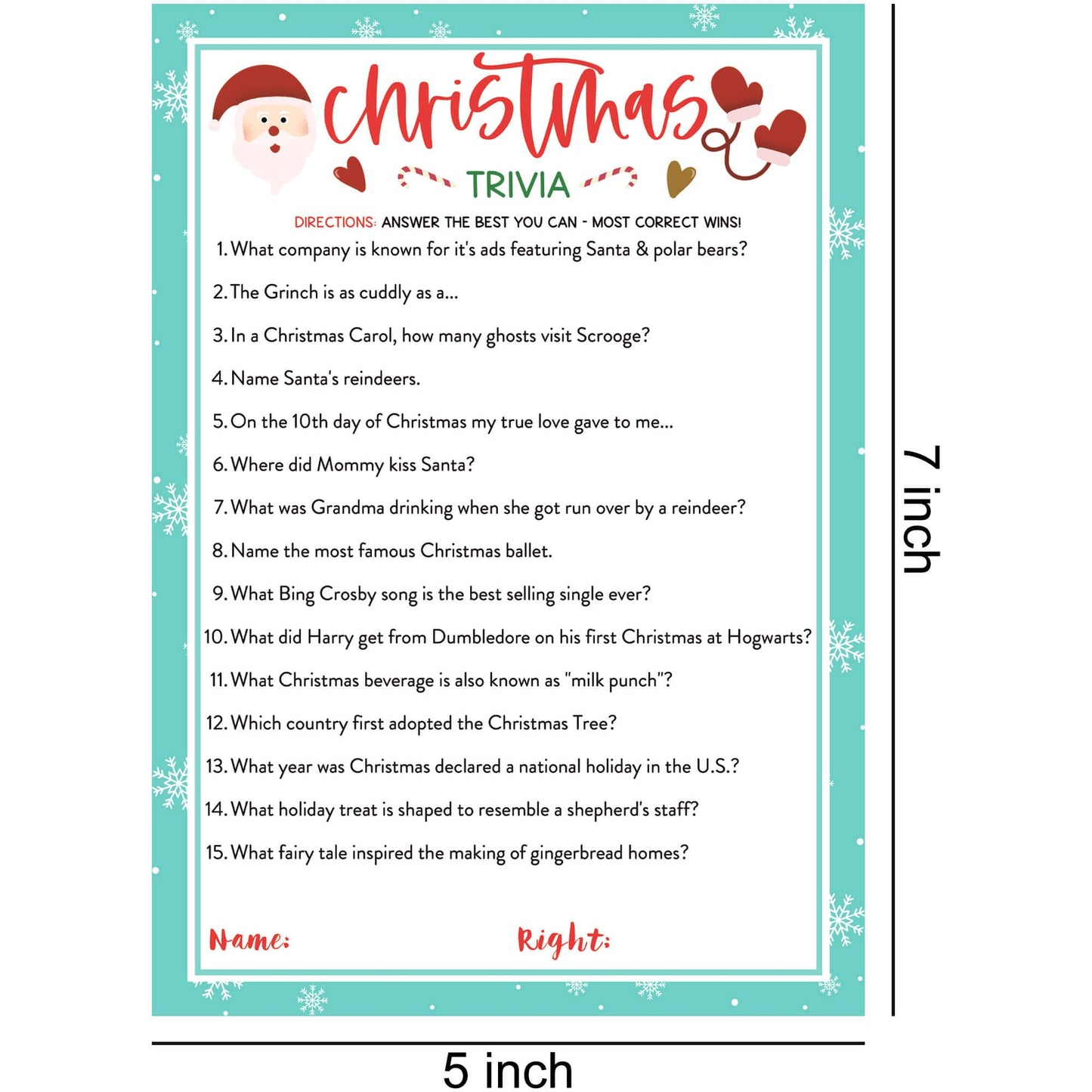 KMLIFE 63 Pcs Christmas Trivia Party Game Cards, 3 Themes Xmas Holiday Guessing Activity for Adults Families Friends, Kids, Groups and Coworkers