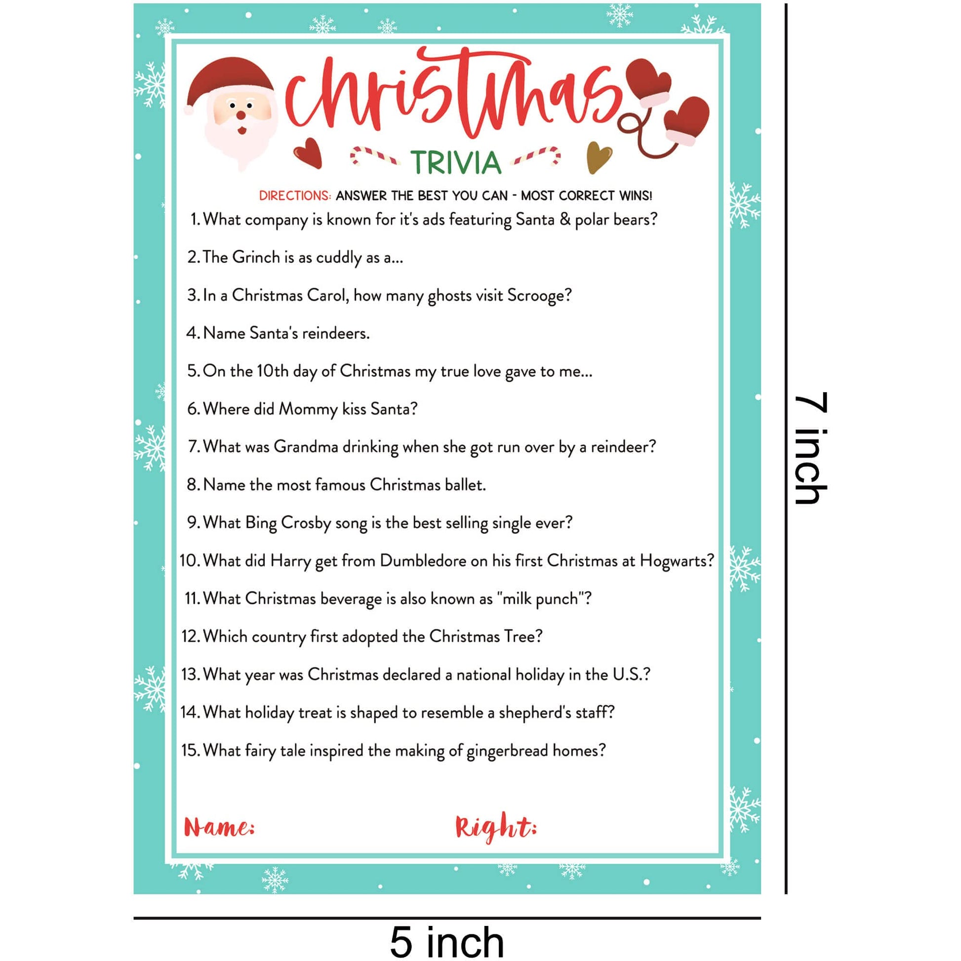 KMLIFE 63 Pcs Christmas Trivia Party Game Cards, 3 Themes Xmas Holiday Guessing Activity for Adults Families Friends, Kids, Groups and Coworkers