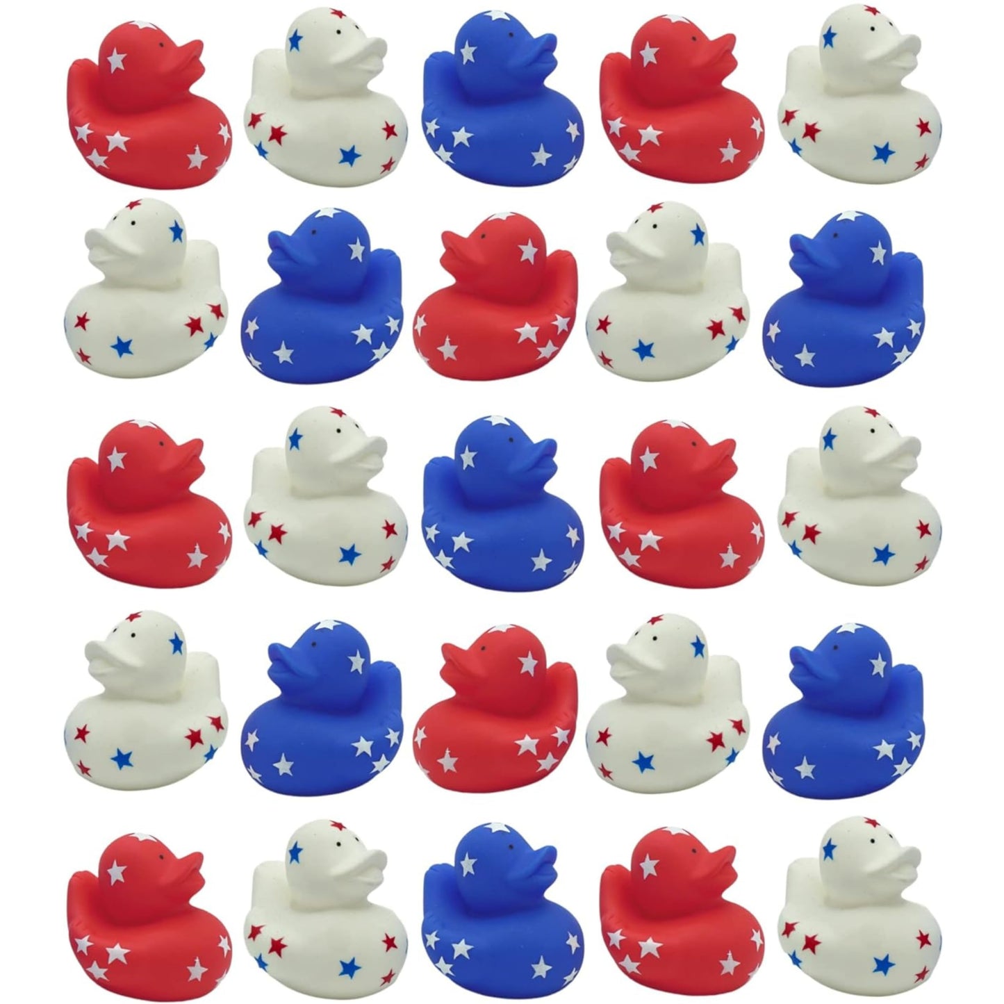 4E's Novelty Patriotic Rubber Ducks (24 Pack) Bulk 2" - 4th of July Party Favors, Patriotic Party Supplies Gifts toys for Kids Adults Fourth of July