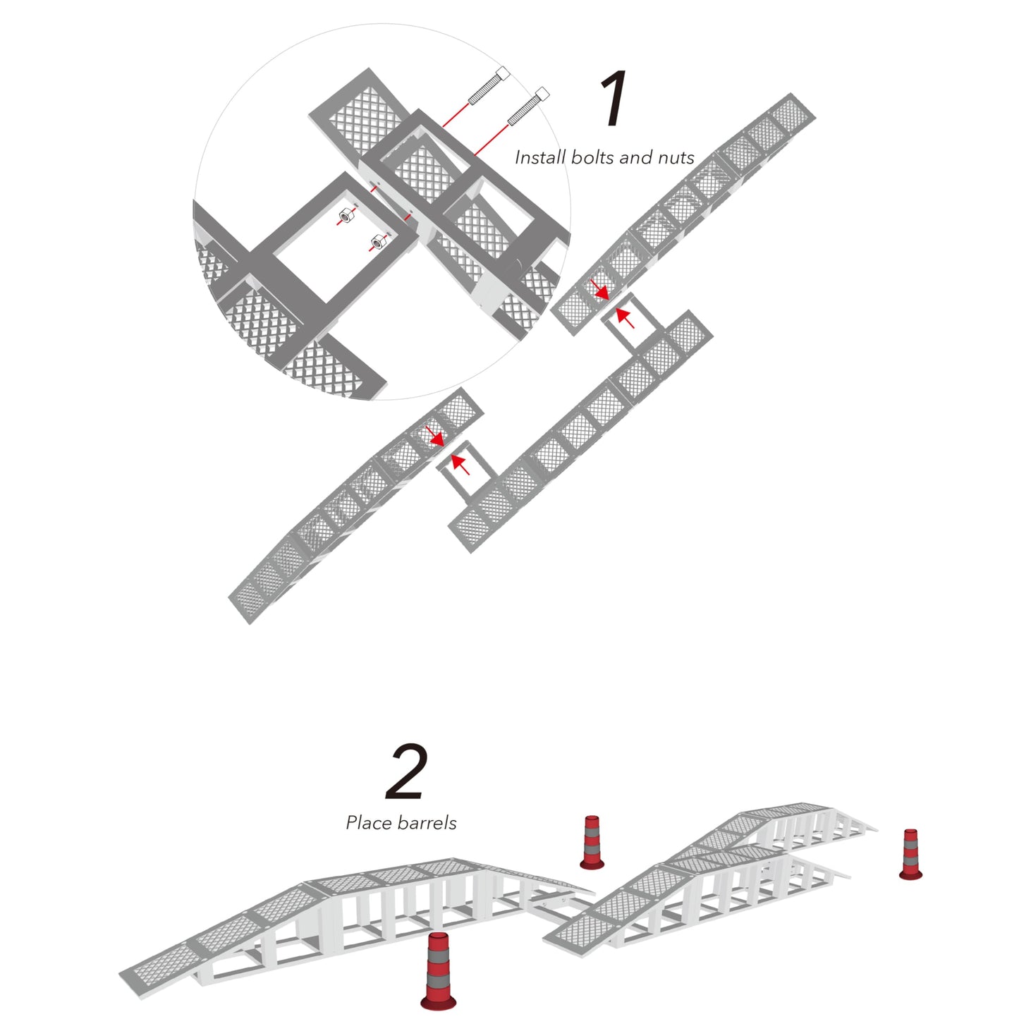 AUHU Bumpy Wheel Suspension Challenge Obstacle Model Bridge for 1/18 1/24 Scale RC Crawler Truck