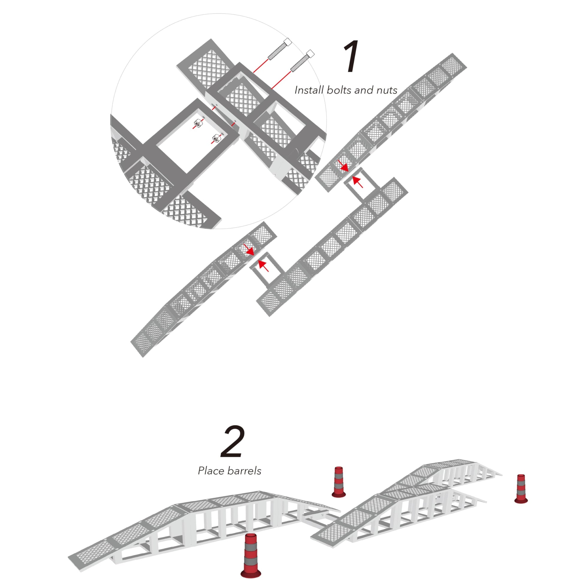 AUHU Bumpy Wheel Suspension Challenge Obstacle Model Bridge for 1/18 1/24 Scale RC Crawler Truck